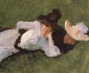 John Singer Sargent Two Girls on a Lawn oil on canvas